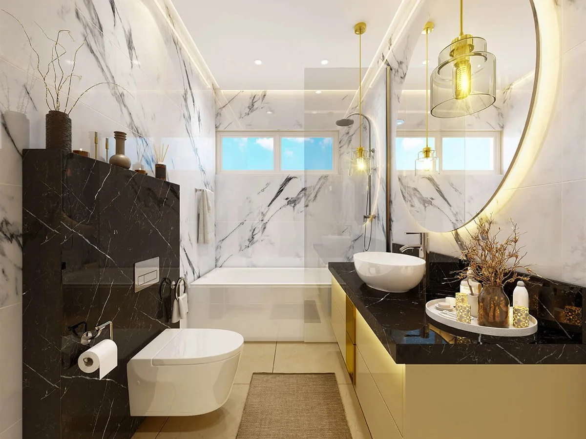 Wave Gardens 3 BHK master bathroom