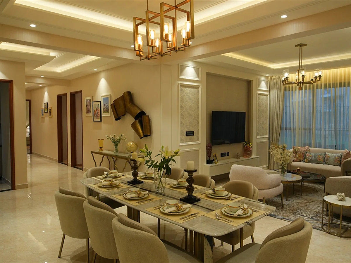 Wave Gardens 4 BHK living and dining room