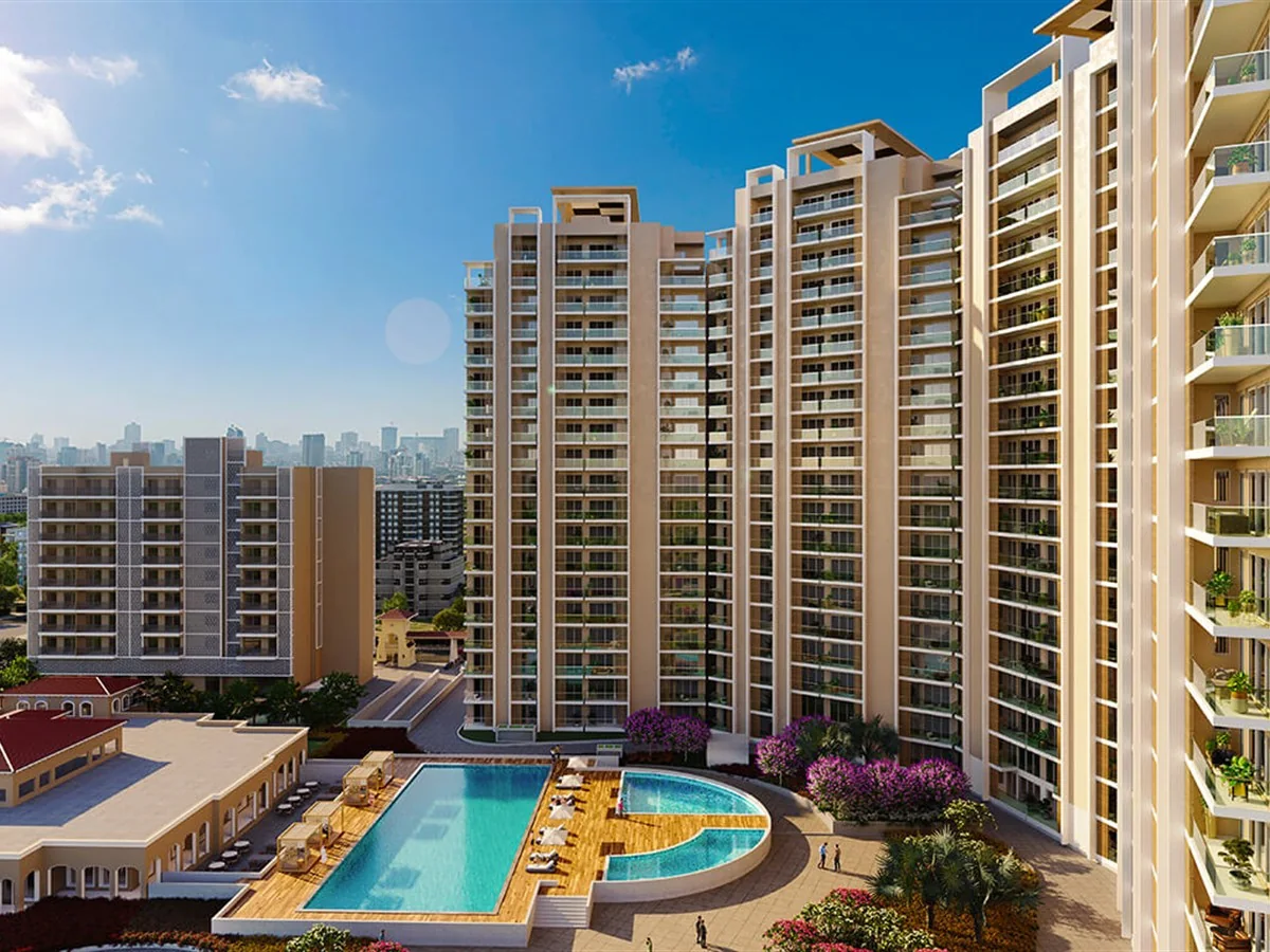 Wave Gardens 4 BHK tower elevation