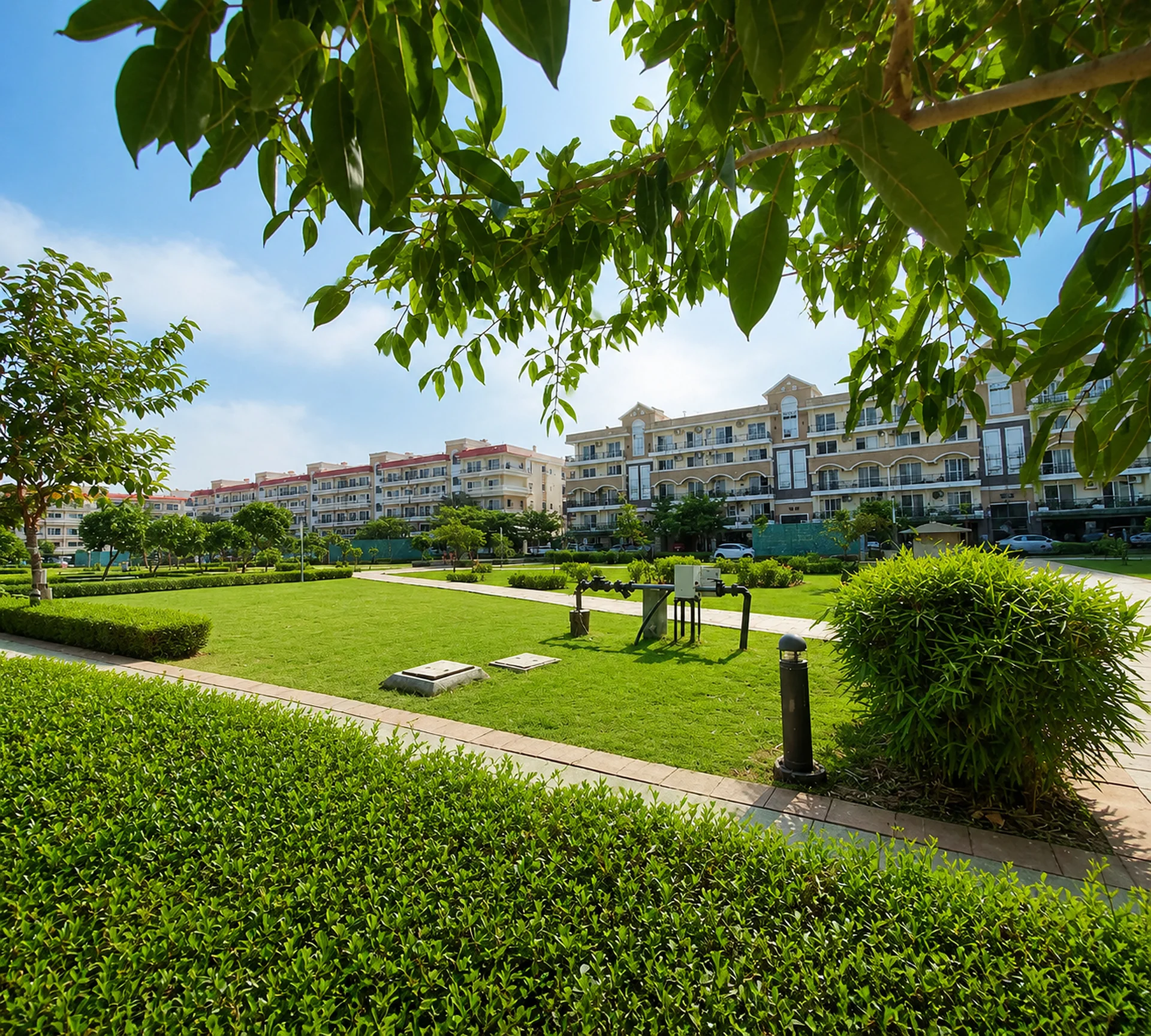 Landscaped park and homes at Wave Estate Mohali