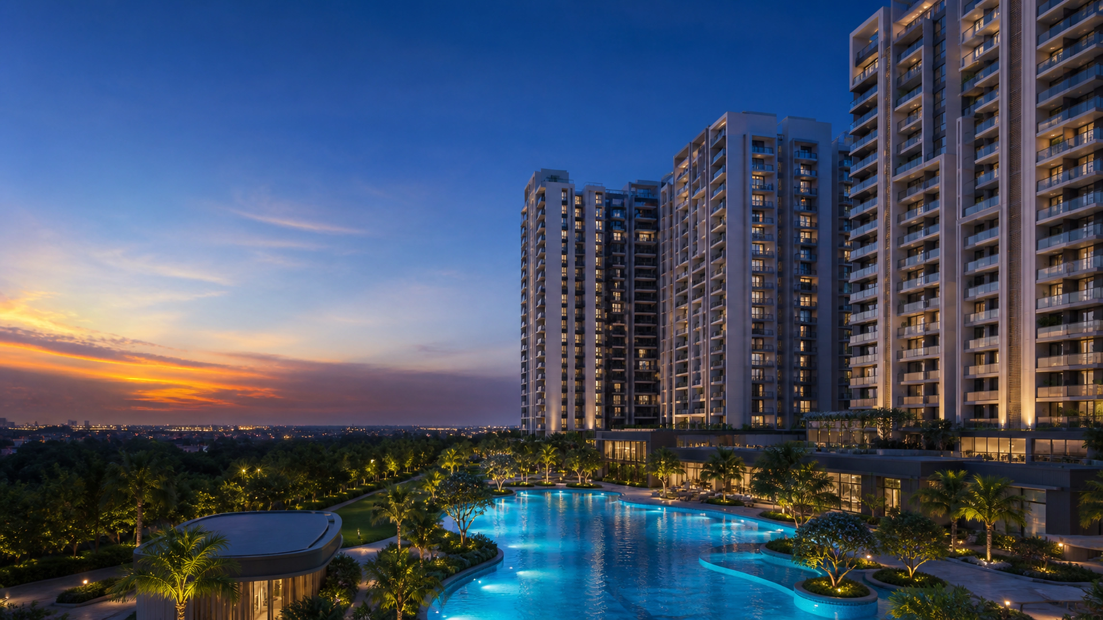 Wave Gardens apartment towers at Wave Estate Mohali